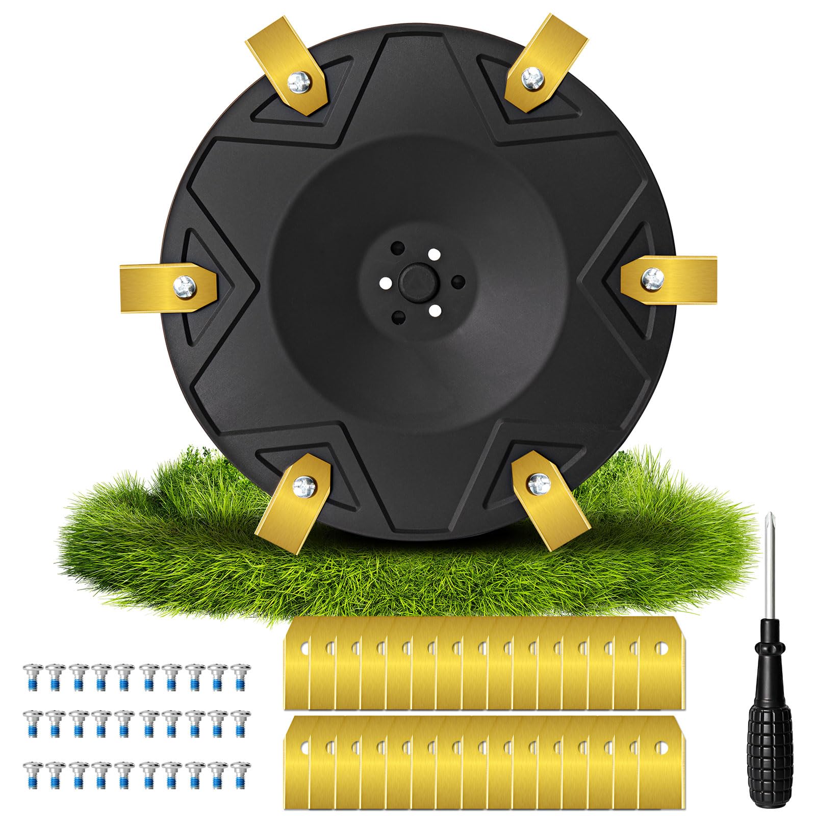 Plateau de Lame + 30 Lames Compatibles avec DREAME A1 A1 Pro A2 | MOVA 600 600 KIT 1000 Disque de Coupe Robot Tondeuse, Lame de Tondeuse, Disque Rotatif pour Robot Tondeuse