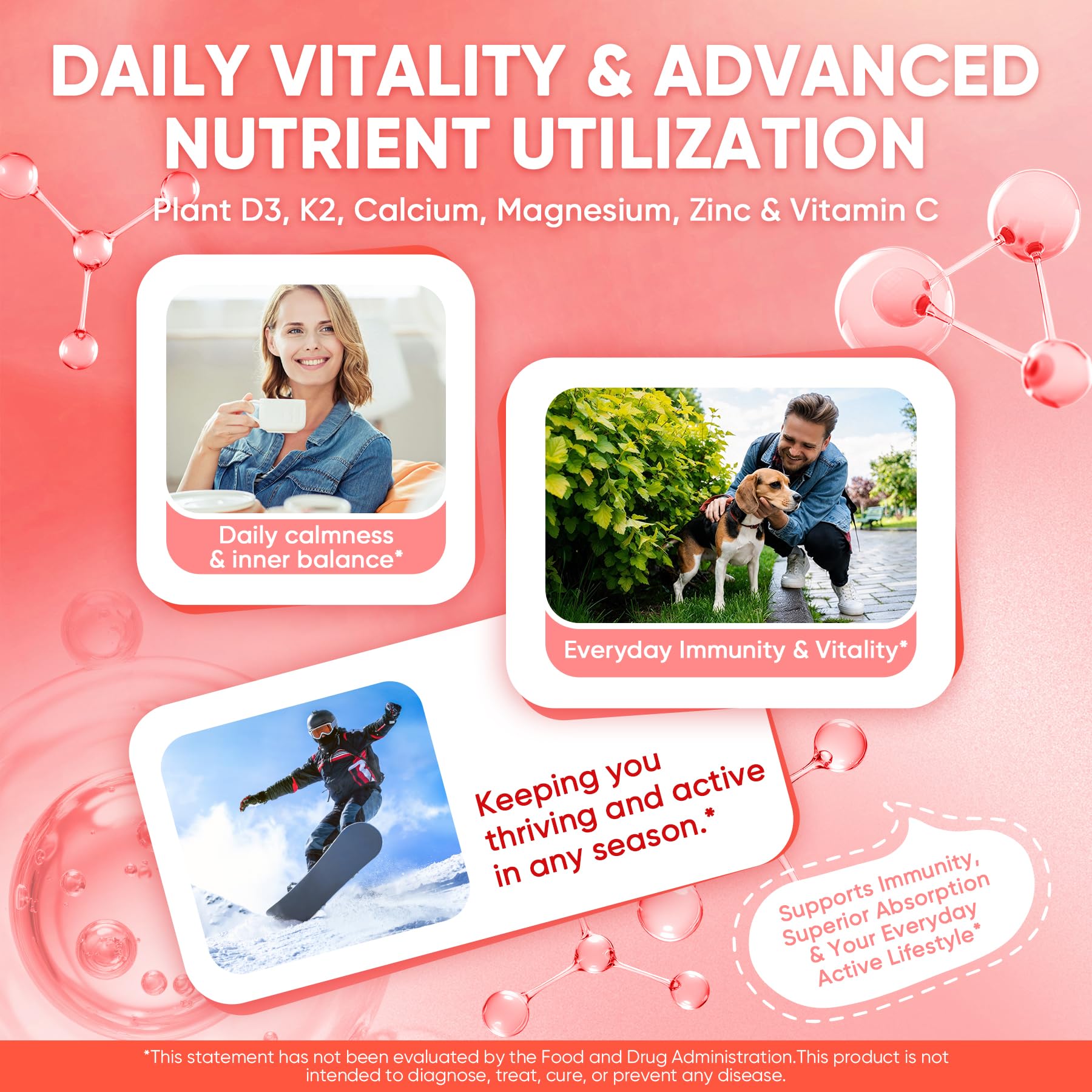 Vitamin D3 K2 Gummies 5,000 IU / 10,000 IU, Calcium + Magnesium,Vegan,60Cts — Amazon image 6