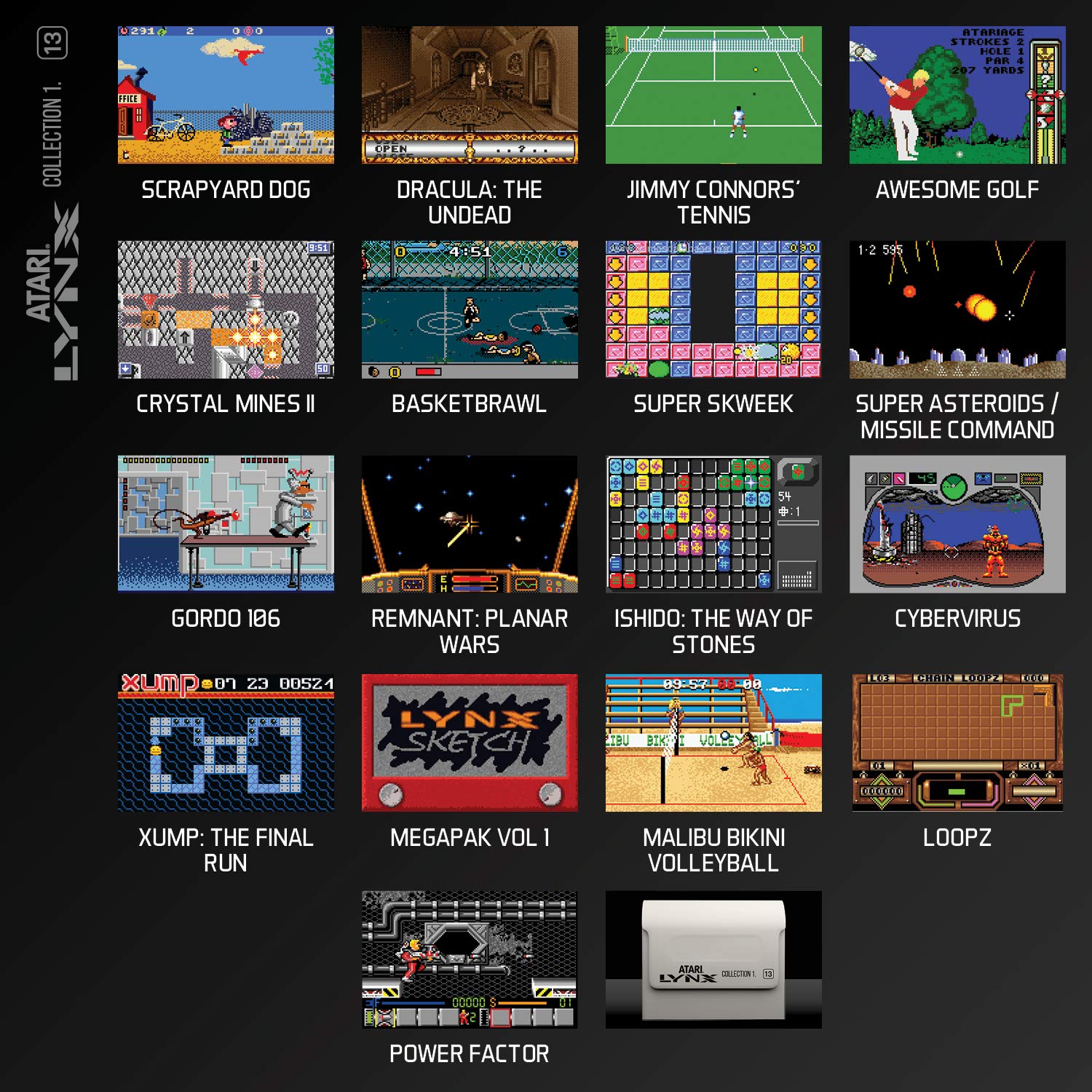 Koch Media Evercade Lynx Collection 1 Cartridge: 17 Klassische Spiele, Schwarz, Atari Lynx, Game Cartridge