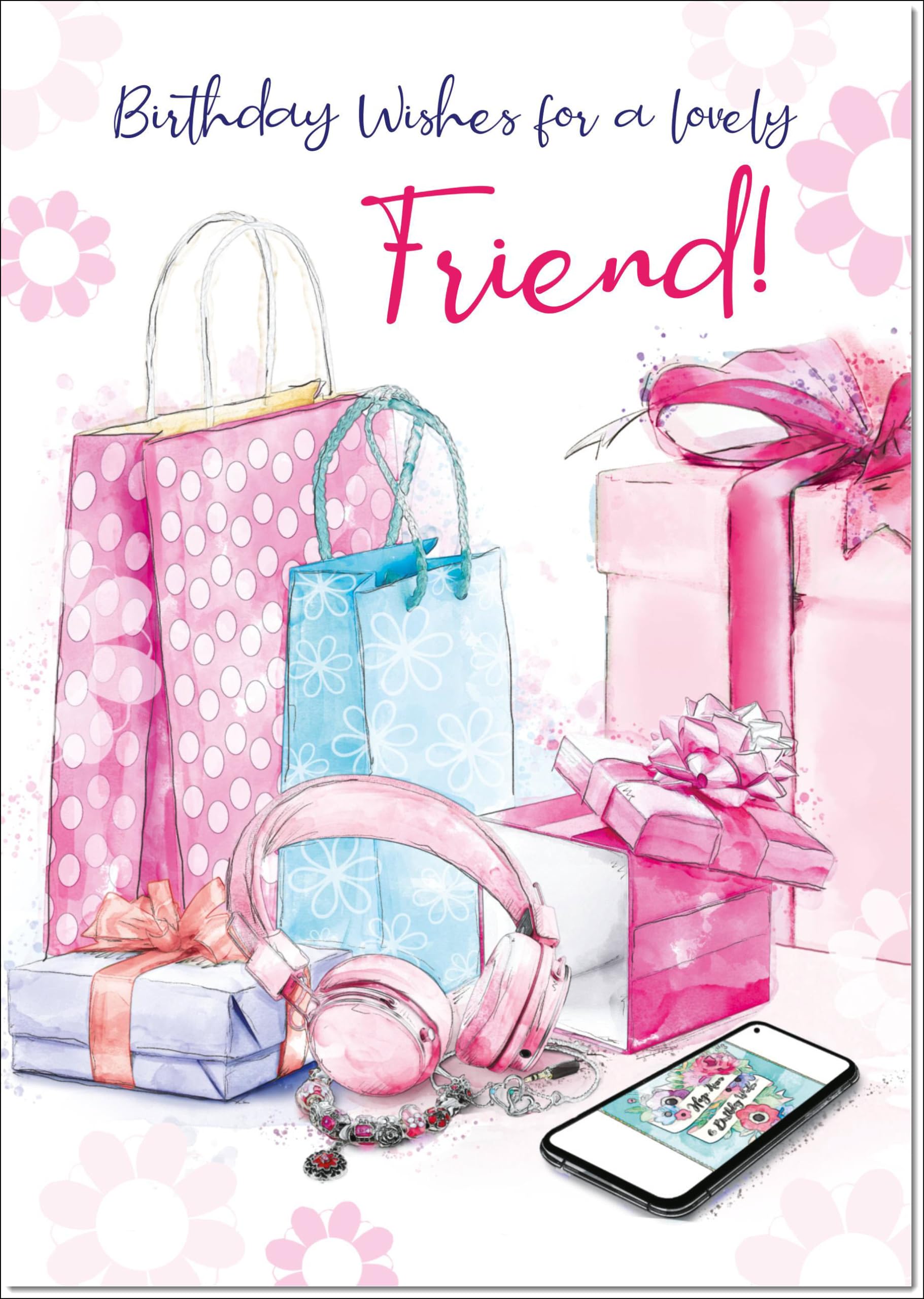 doodlecards Friend Female Birthday Card Present Pile Large A4 Size with Plain Envelope — image 1