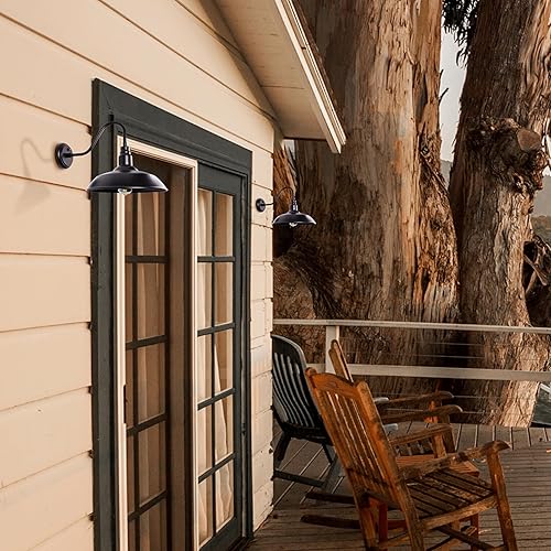 Miniatura 2 de INNOSPARX Lámpara de pared exterior de 10 pulgadas con cuello de cisne de bronce claro para exteriores, montaje en pared, aplique de pared exterior