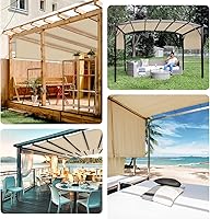 Vista 6 de TANG Toldo de pérgola para exteriores, para patio, terraza, porche, patio trasero, cubierta de repuesto universal con ojales espaciados, varillas