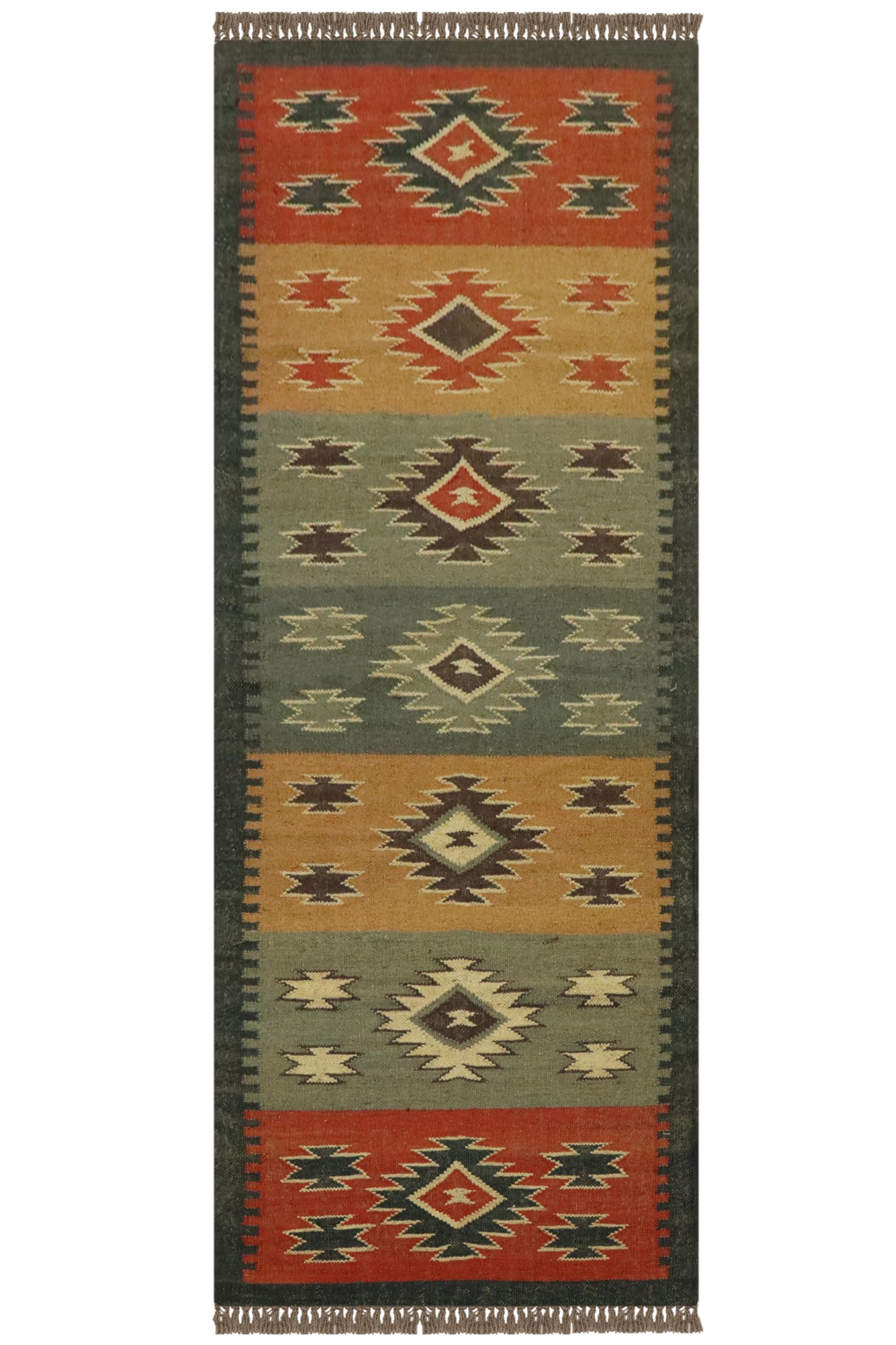 Tapis de couloir en laine et jute anti-frottement pour portes