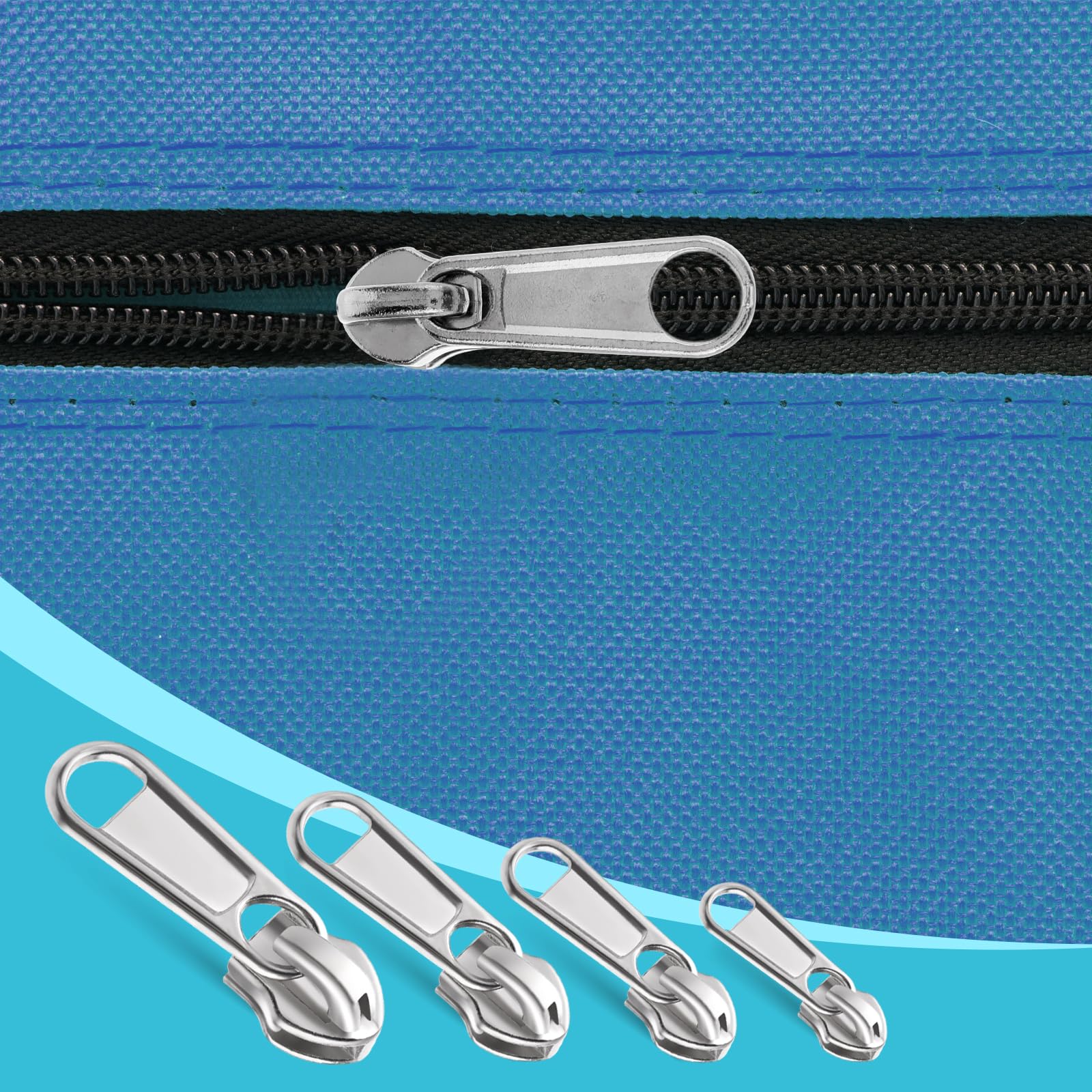 2 Cerniere Lampo N.5 Da 70cm - Zip Resistente Per Giacche E Cappotti In Poliestere - Blu Scuro - Foto 9