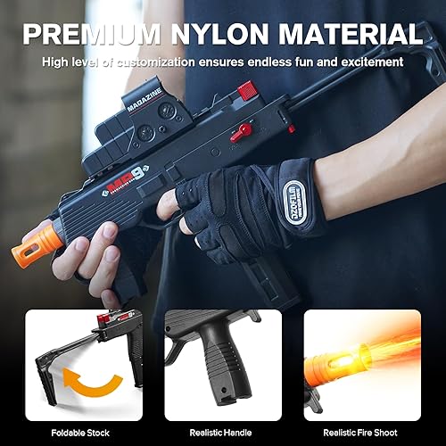 Miniatura 7 de Cuerpo automático de nailon, pistola eléctrica de espuma de 170 FPS, capacidad de disparo al aire libre, edad 18+ (MPlight9)