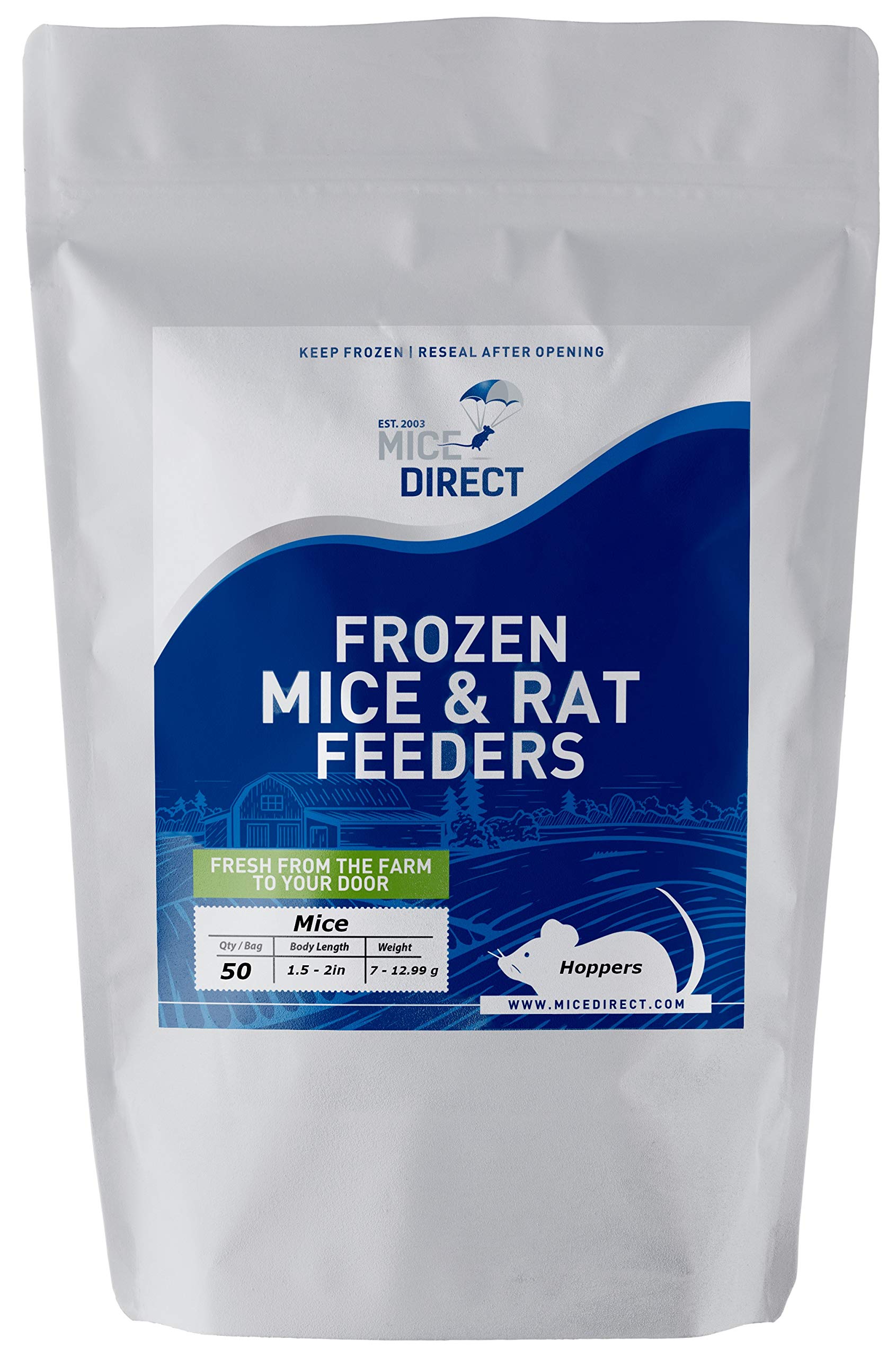 Buy MiceDirect 50 Hopper Mice Pack of Frozen Hopper Feeder Mice Food