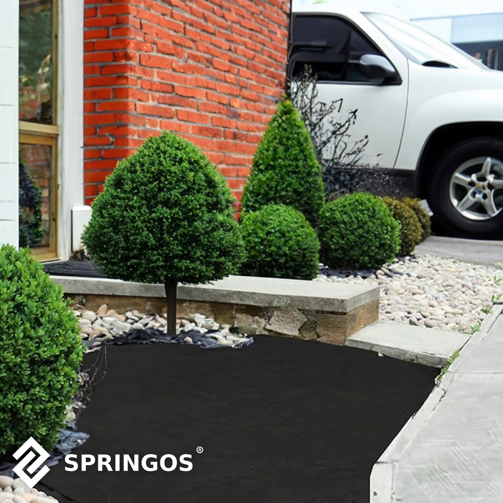 SPRINGOS Malla Antihierbas para Jardín 1,1 x 100 m 70g/m2