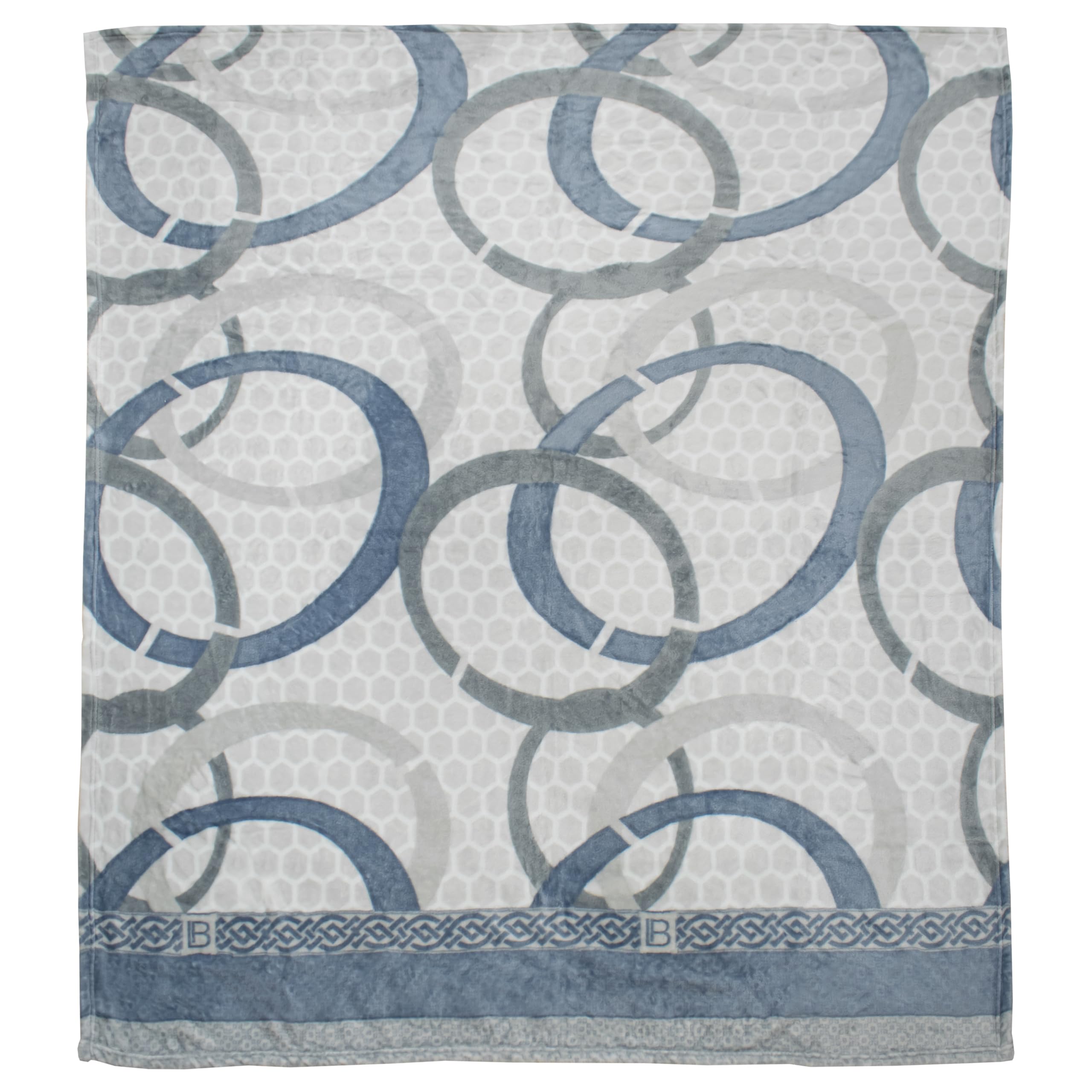 Laura Biagiotti Plaid Chaud En Microfibre 130 X 160 Cm - Couverture D'hiver En Polaire Douce - Impression Numérique Rivinia Damassé Gris