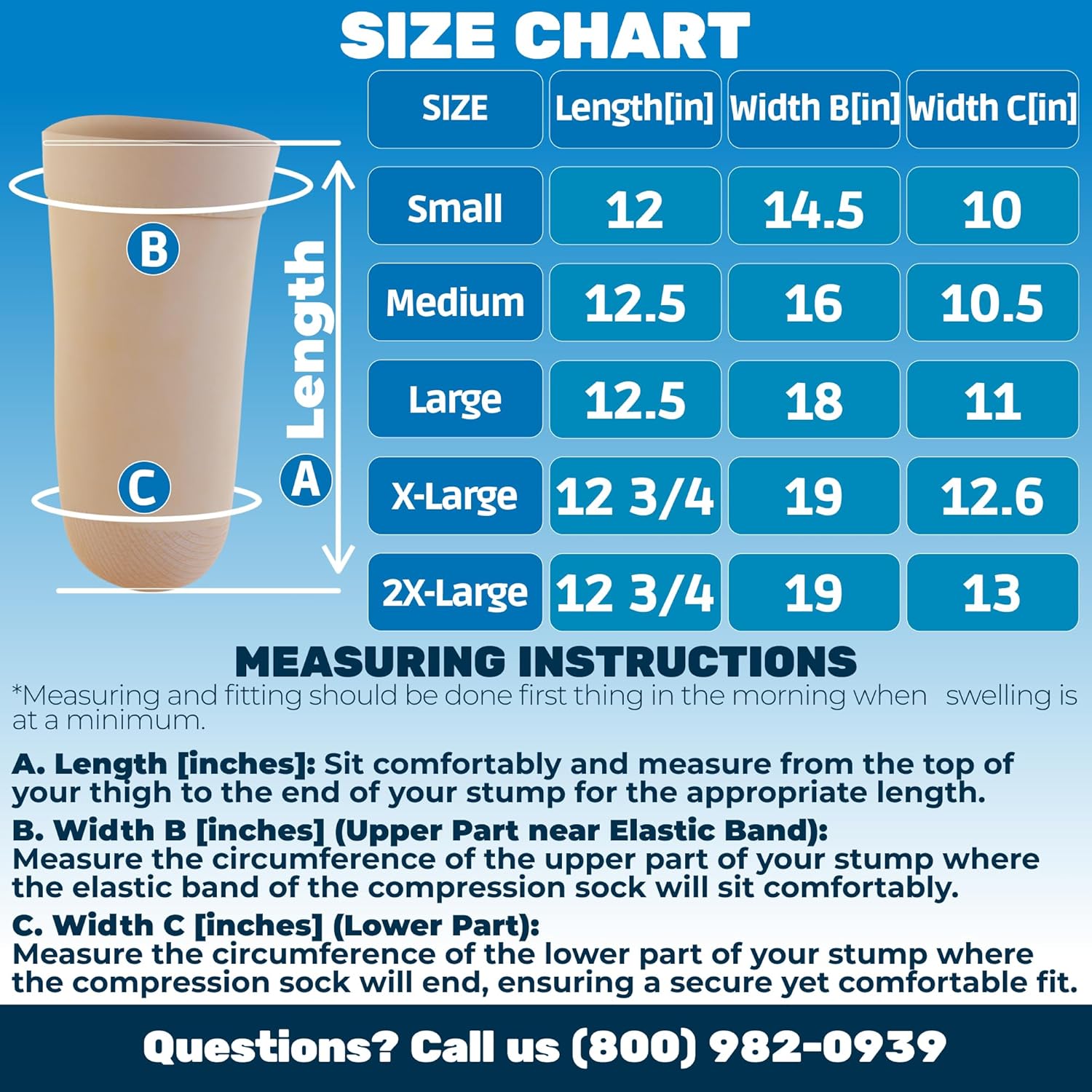 ABSOLUTE SUPPORT Above Knee Amputee Compression Socks Prosthetic Stump Shrinker, Post-Amputation 20-30 mmHg, A520 Large Beige image 2 of 7 B0CXYXSJ6R