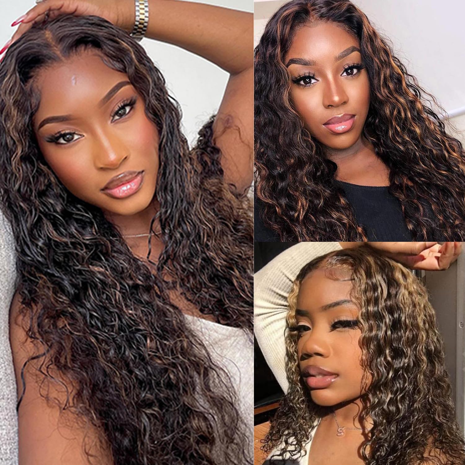 Ombre Closure 1b/30 Ombre Human Hair Deep Wave 4x4 Transparent Lace Unprocessed Brazilian Virgin Human Hair 10a With Baby Hair Wet And Wavy High Density 1b/30 Closure 18 Inch