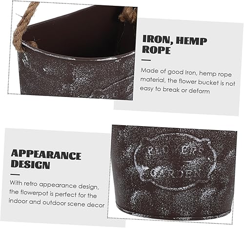 Miniatura 7 de Maceta de hierro para decoración del hogar, maceta de hierro para decoración del hogar, maceta de interior, maceta para interiores, florero colgante