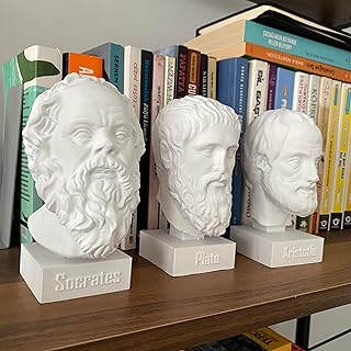Sokrates Platon Aristoteles Büste 3er Set Griechische Philosophen Skulptur Altgriechisch Art Deco 15cm