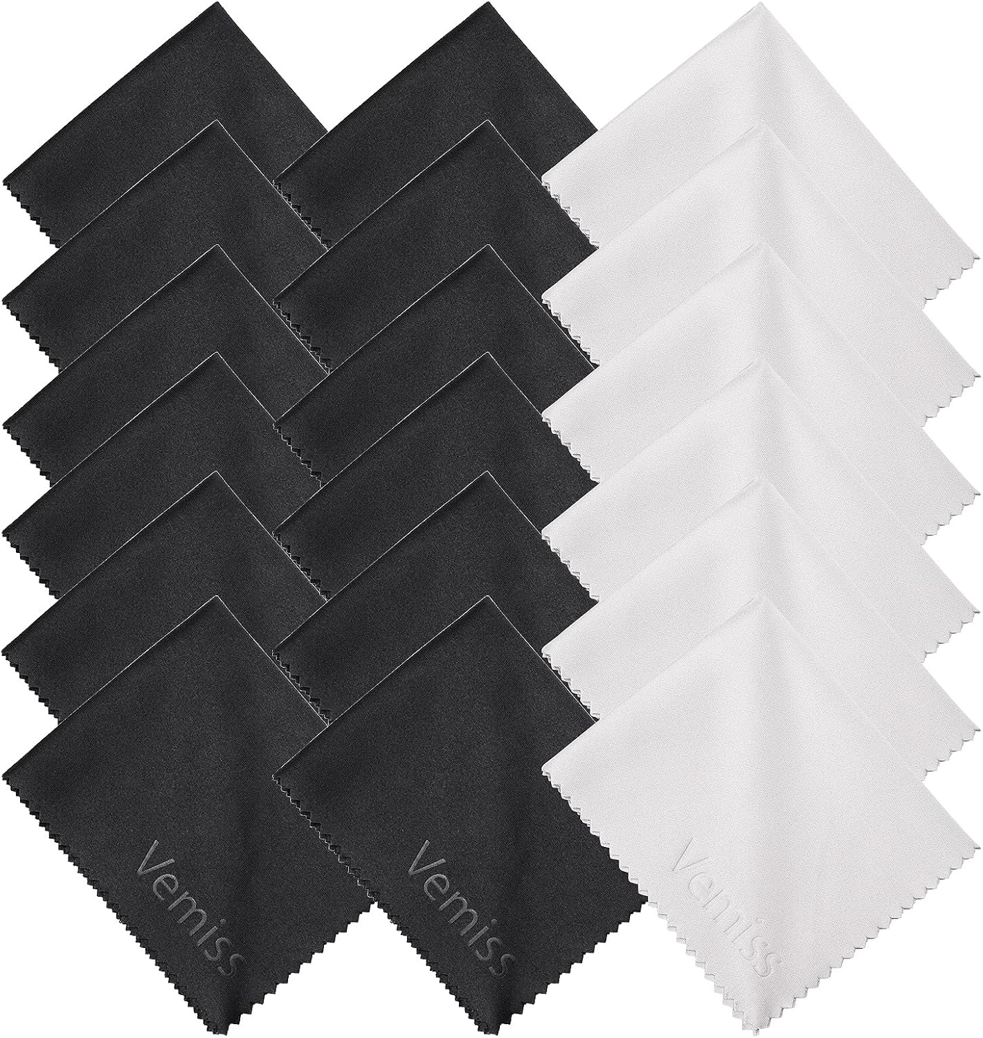 Vemiss 6 Pack Microfiber Glasses Cleaning Cloth, Wipes Lens Eyeglasses & Screens - Reusable, Portable with Keychain & Pouch - Sunglasses, Jewelry, Phone Cleaner Cloth (All Color)
