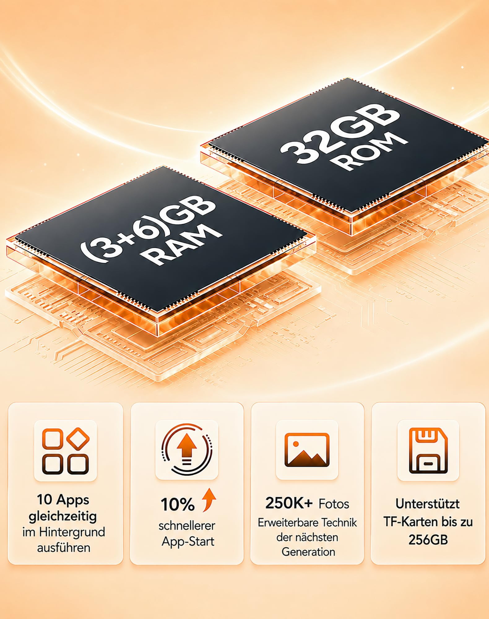 invens Note 15P 4G Smartphone ohne Vertrag, 6,52 Zoll Android 16 Go Handy, 9GB + 32GB/TF256 GB, Dual SIM Smartphone, 16MP+5MP Kamera, Face ID, 3500mAh Abnehmbarer Akku, USB-C, Schwarz
