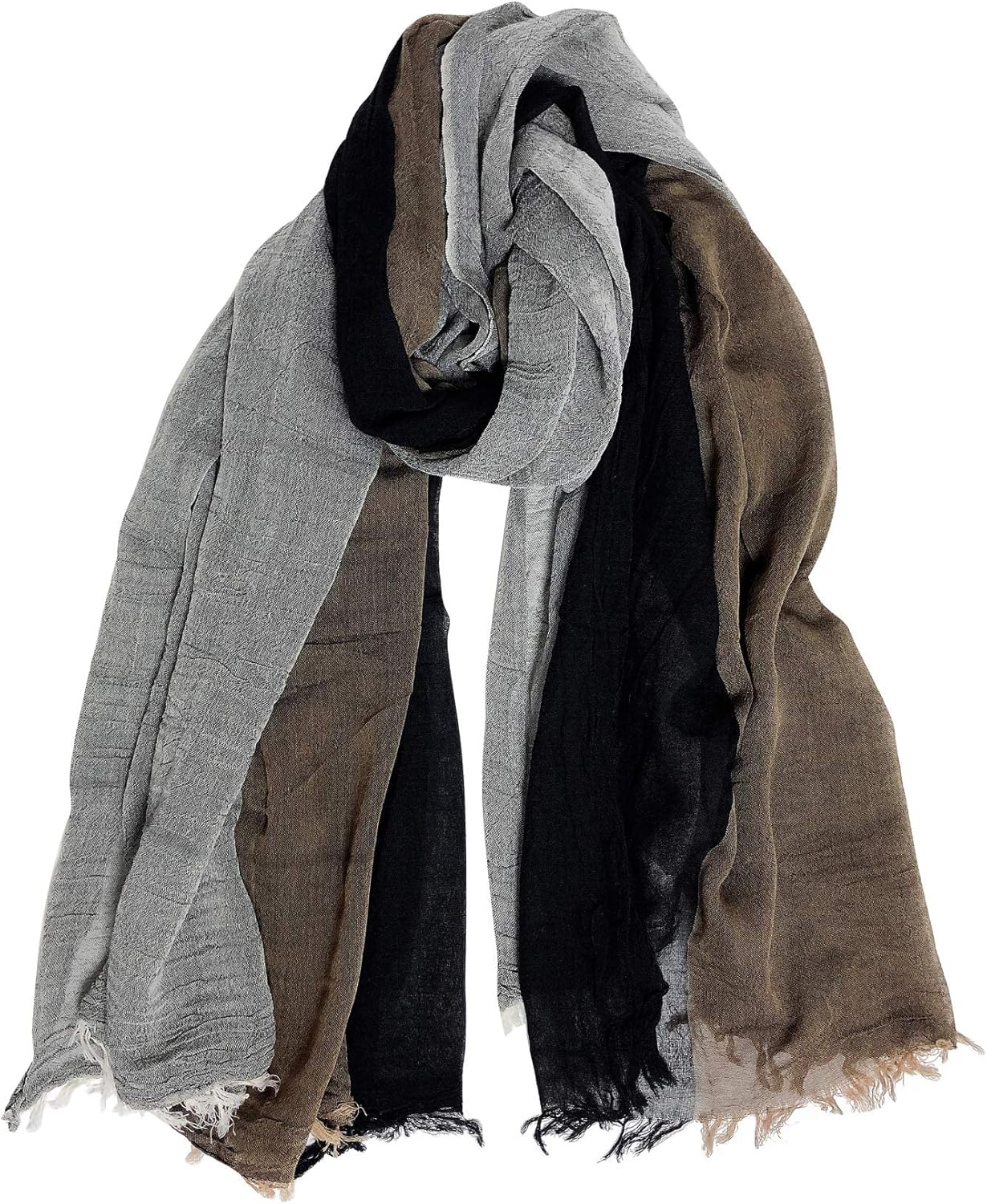 GERINLY Color Block Winter Scarf for Men Long Neck Wraps Shawl Urbanstyle Scarf Gift for Men - Image 3