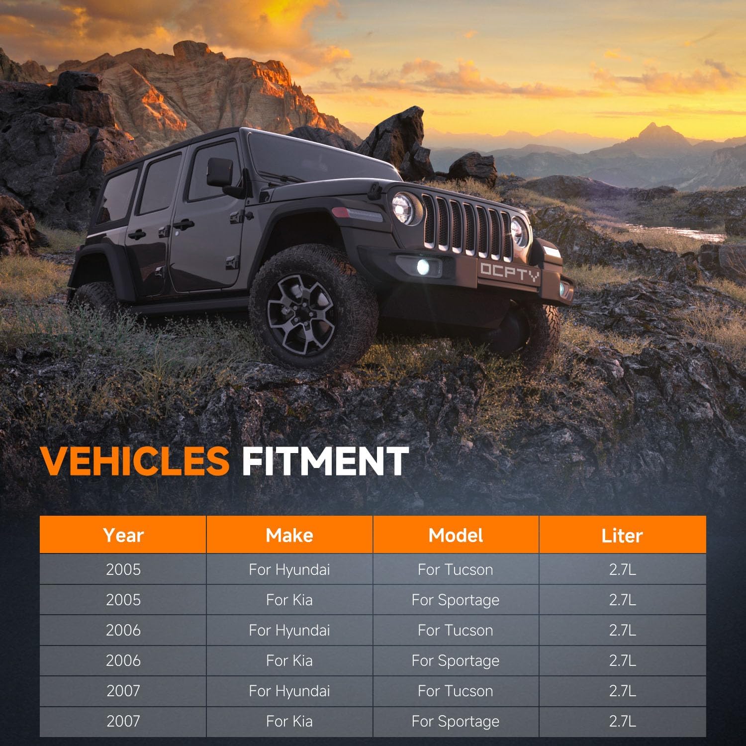 OCPTY 2785 Engine Coolant Radiator Compatible with 2005-2009 for Hyundai Tucson 2.7L,2005-2010 for Kia Sportage 2.7L,Replace# 2785,CU2785,253102E800,253102E801,253102E821,253102E850 Aluminum Core