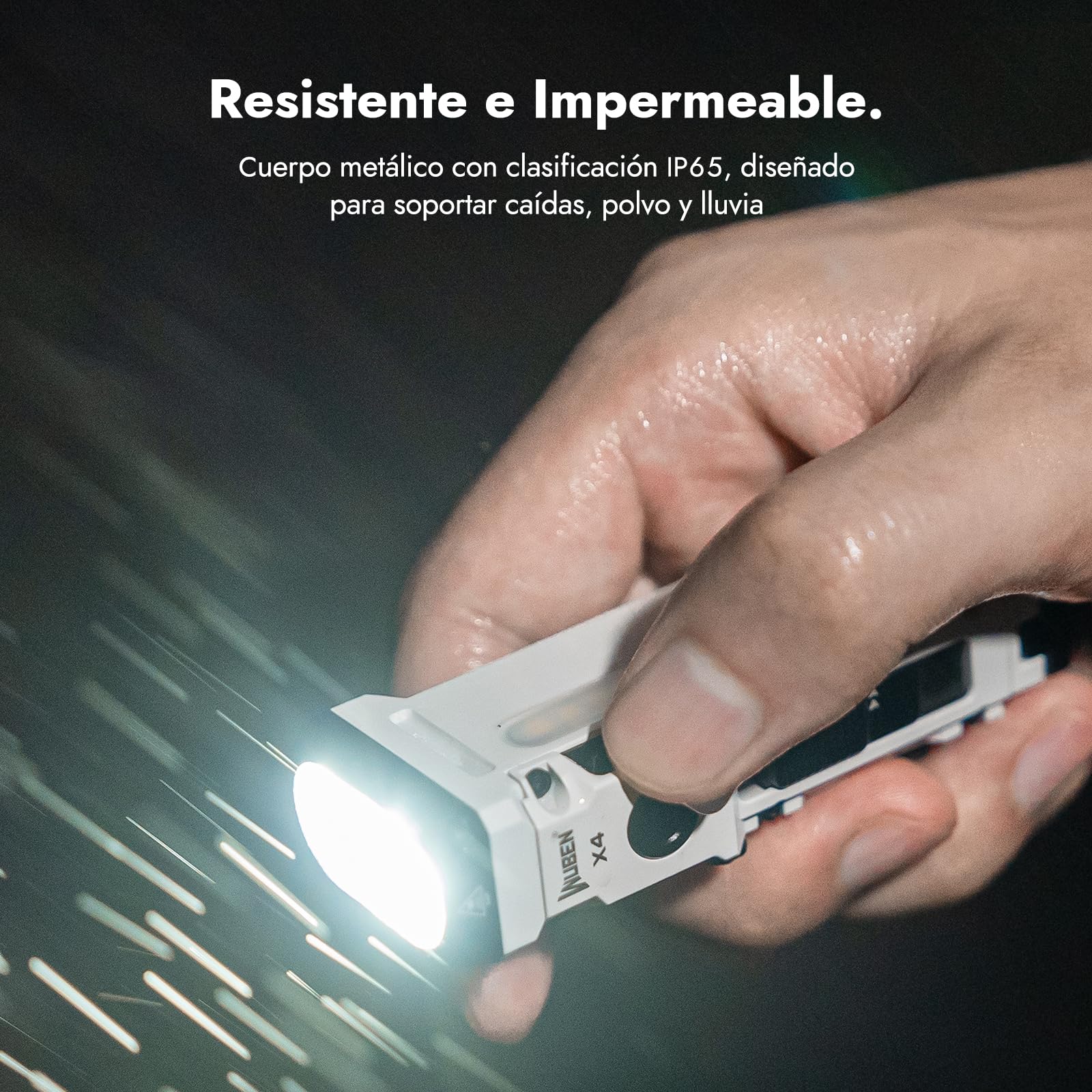 WUBEN X4 Mini Linterna LED Recargable con RGB Lamparas, 1500 Lumens EDC Linternas Alta Potencia con Iman, IP65 Portatil Tactico Lampara de Mano para Camping Emergencia Rescate