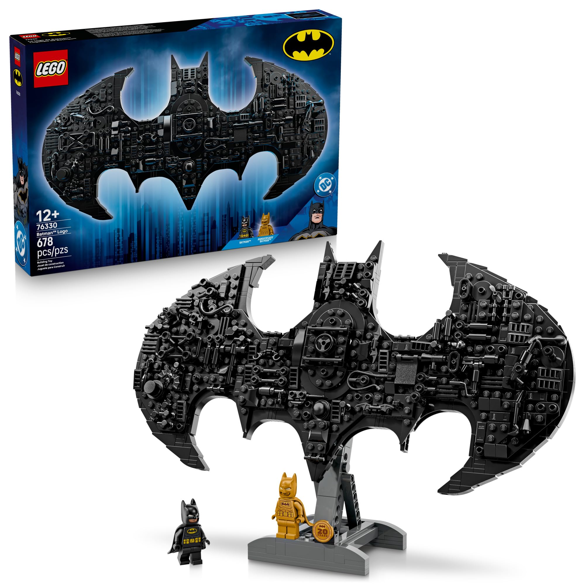 LEGO DC Batman Batman Logo Building Toy - Super Hero Bedroom Decor for Kids Boys Girls Ages 12