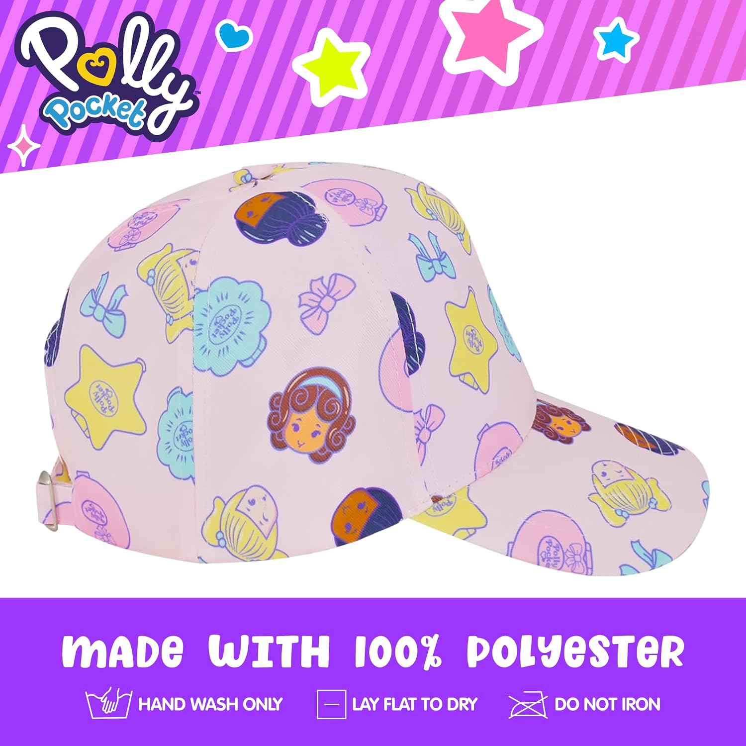 Polly Pocket Dad Hat, Adult Baseball Cap with Curved Brim, Multi, One Size