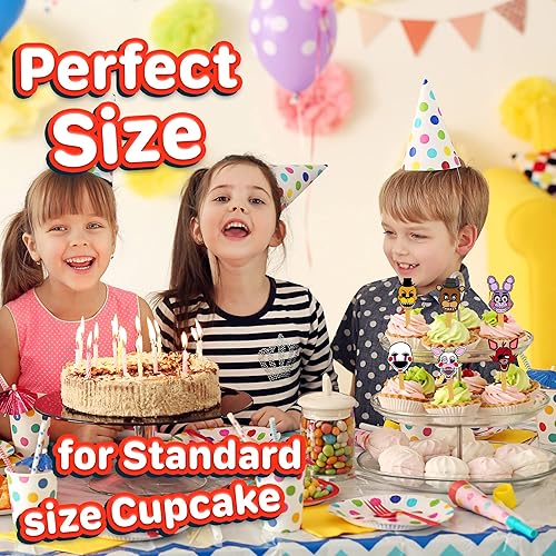 Miniatura 5 de 24 selecciones espeluznantes para cupcakes de aventura animatrónica, divertida decoración de fiesta de cumpleaños para niños