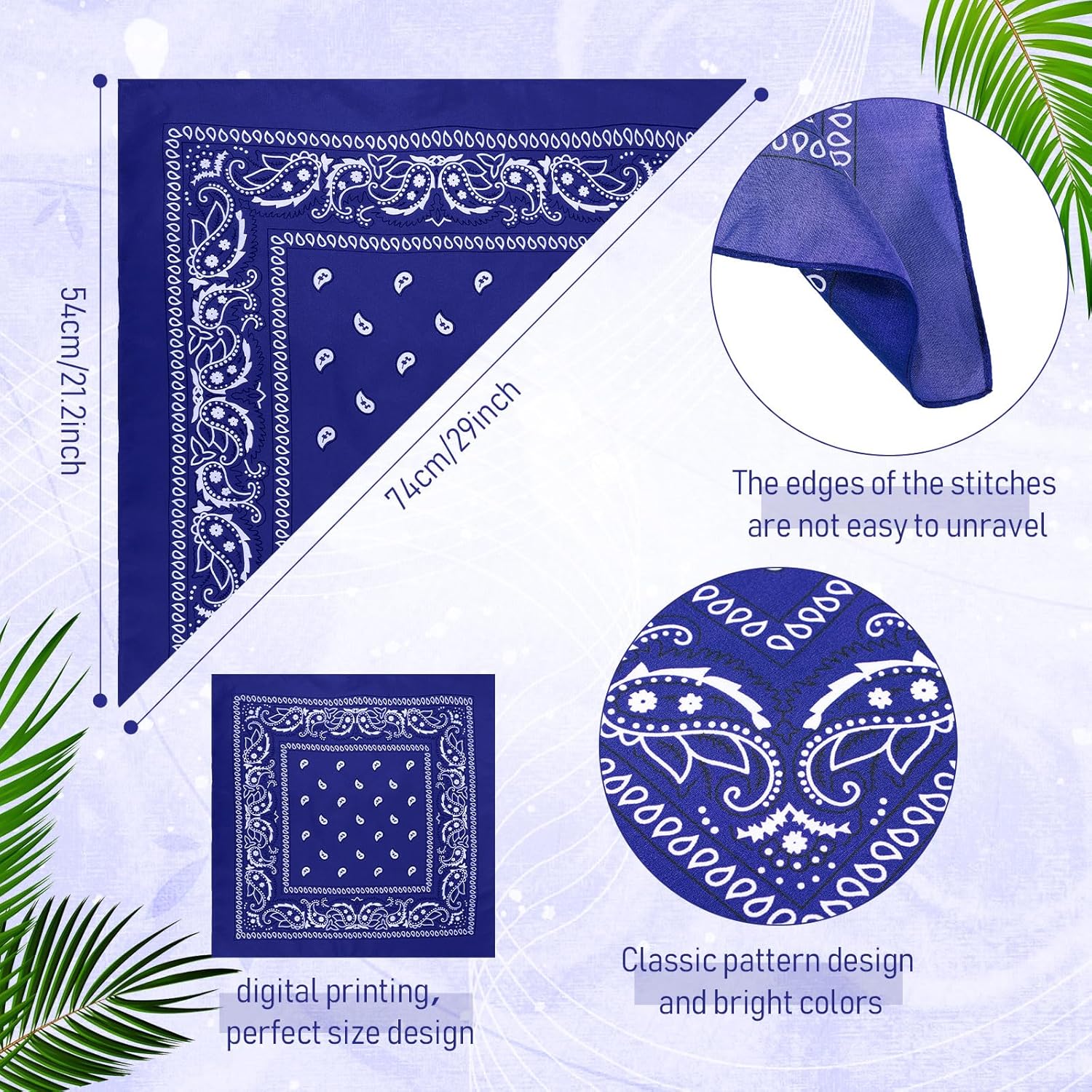 Handepo 150 Pcs Bandanas Bulk, Colorful Paisley Bandanas Unisex Head Wrap Scarf Cowboy Headband Handkerchief