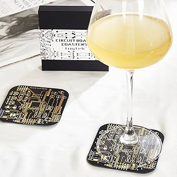 Amazon.com: Coasters for Drinks in PCB-Design Black Coasters