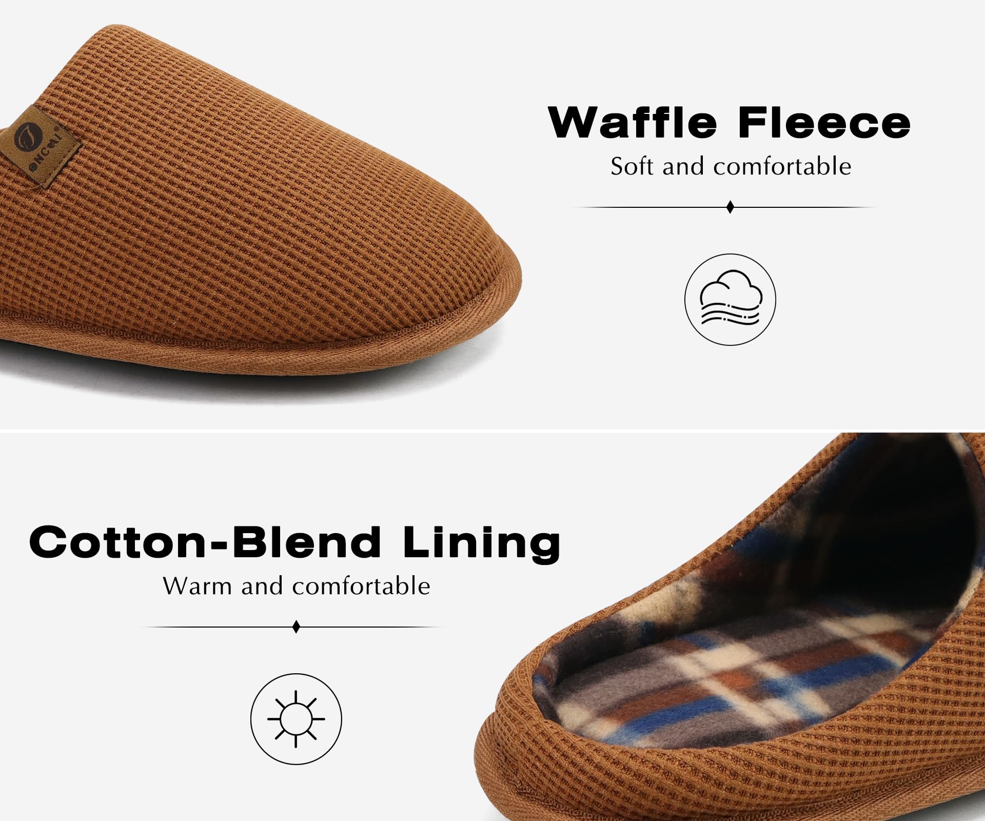 ONCAI Pantofole da Uomo Invernali Ciabatte da Casa con Memory Foam Calde Pelliccia Sintetica Cotone Scarpe Accogliente Antiscivolo Suola EU Dimensione 40-49