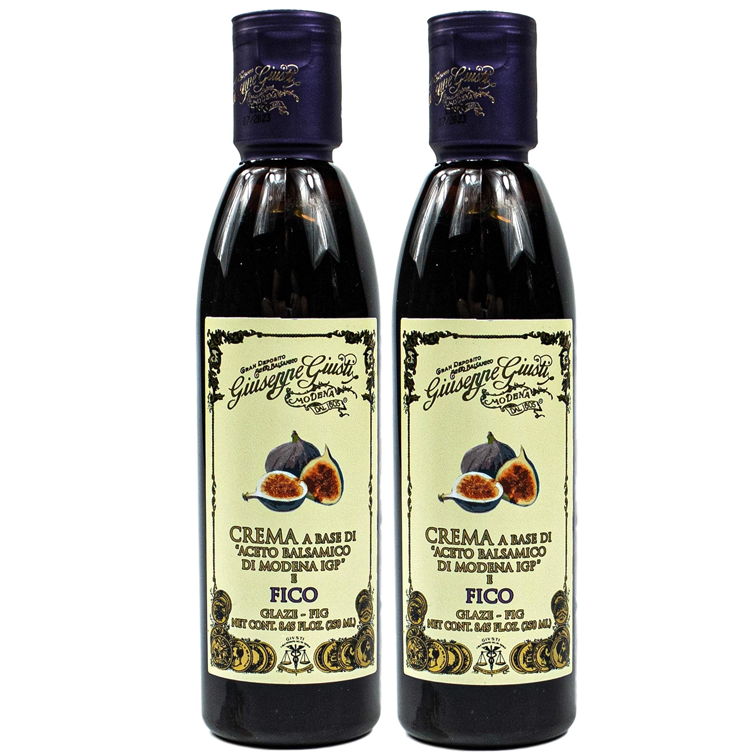 Giuseppe Giusti – Pack de 2 Aceto Balsamico di Modena IGP Fico en botella de 250 ml – Tradicional italiana de vinagre balsámico "Feige"