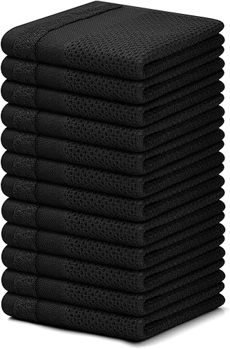 Miniatura 1 de Homaxy Paños de cocina 100% algodón, paquete de 12-12 x 12 pulgadas, tejido de gofre, paños de cocina súper suaves y absorbentes, de secado rápido,