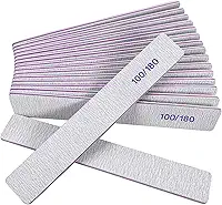Lixas de unhas 8 peças de lixa de esmeril de grão 100/180, lixa de unha dupla face para unhas naturais e acrílicas, lixadora de unhas profissional, lavável e reutilizável, ferramentas para uso