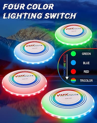 Miniatura 2 de Vmkfuler LED Flying Disc-RGB LED, Light Up Ultimate Flying Disc, Smart Modes, Anti-Lost, Rechargeable, Ideal Gift for AdultBoysTeensKids, 175g