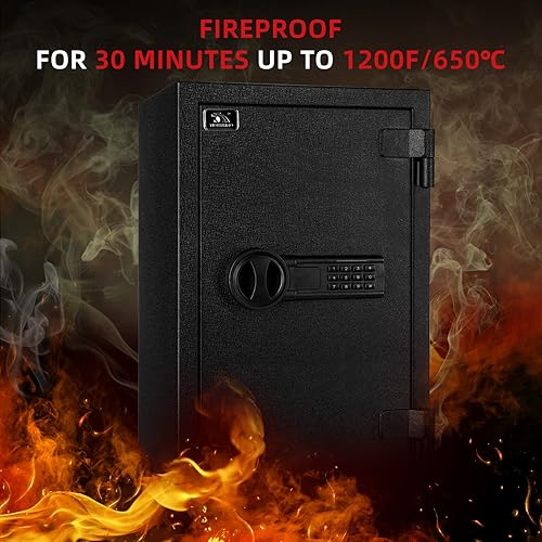 Miniatura 10 de TIGERKING Caja fuerte ignífuga de 3.47 pies cúbicos, caja fuerte grande de acero para el hogar con cerradura digital para el hogar y la oficina