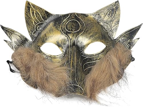 Miniatura 8 de Máscara de zorro de Halloween, disfraz de cosplay de media cara, animal peludo, fiesta, Navidad, ojo, gato, máscaras de Pascua