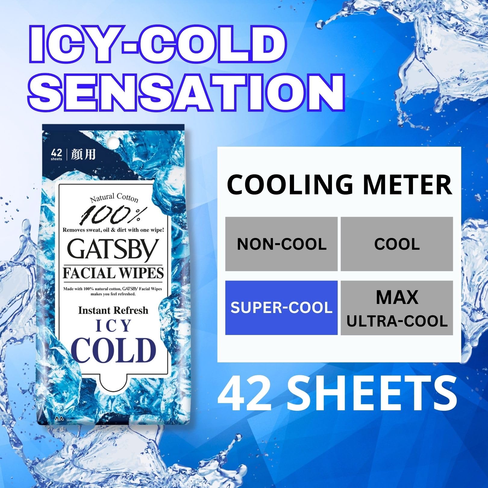Mandom Gatsby Gesichtspapier Ice Type 42 fogli