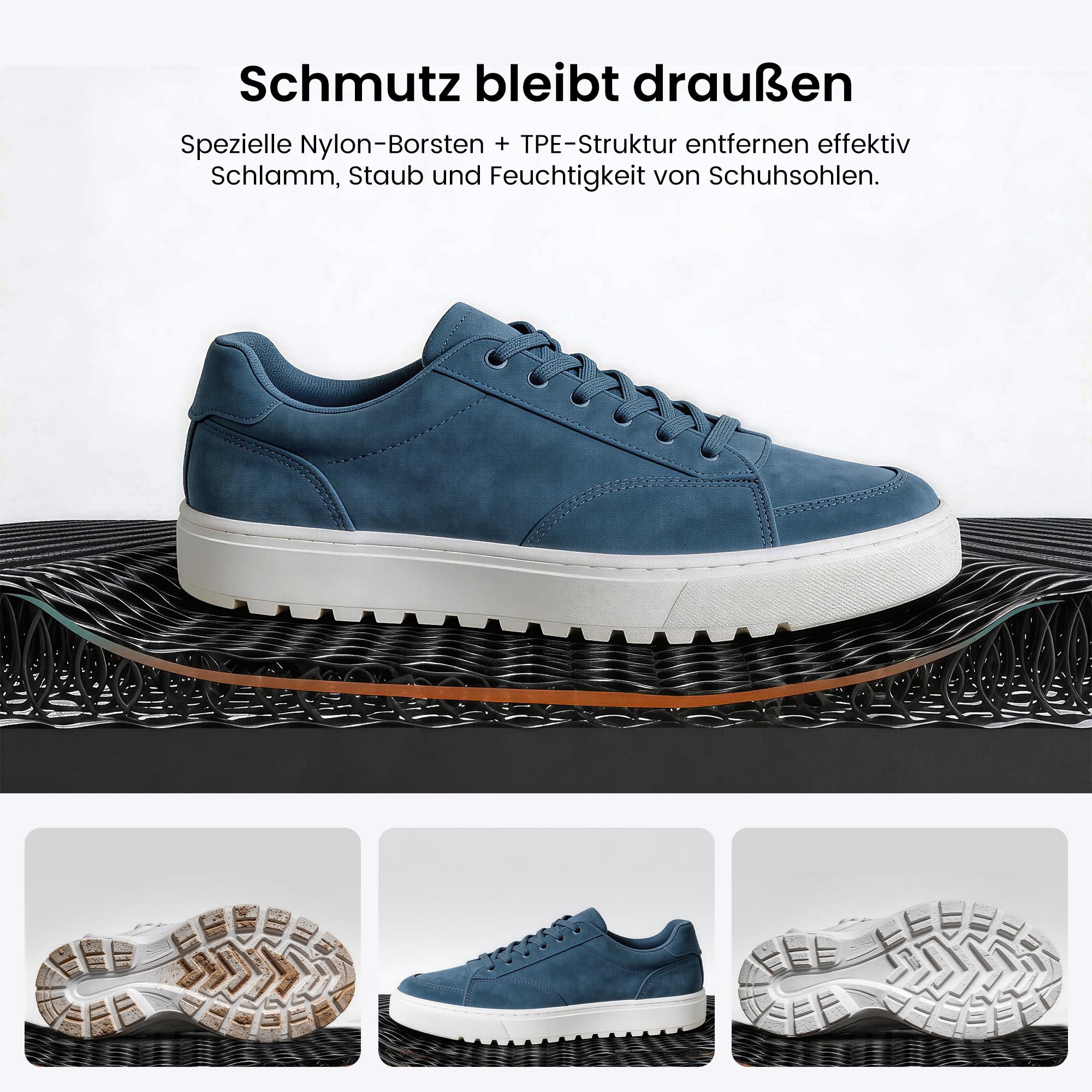 Fußmatte Außen rutschfest 60x90cm, Abtreter Fussmatte Aussen wetterfest Schmutzfangmatte waschbar Türmatte Outdoor, Eingangsteppich Draußen Fußabtreter für Innen, Außen, Haustür, Dunkelgrau