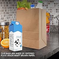 Vista 7 de Stock Your Home Bolsas de papel kraft marrón de 52 libras (50 unidades) – Bolsas de comestibles grandes a granel para compras