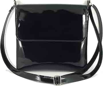 LONI Womens Cool Faux Patent Leather Cross-Body Shoulder Bag