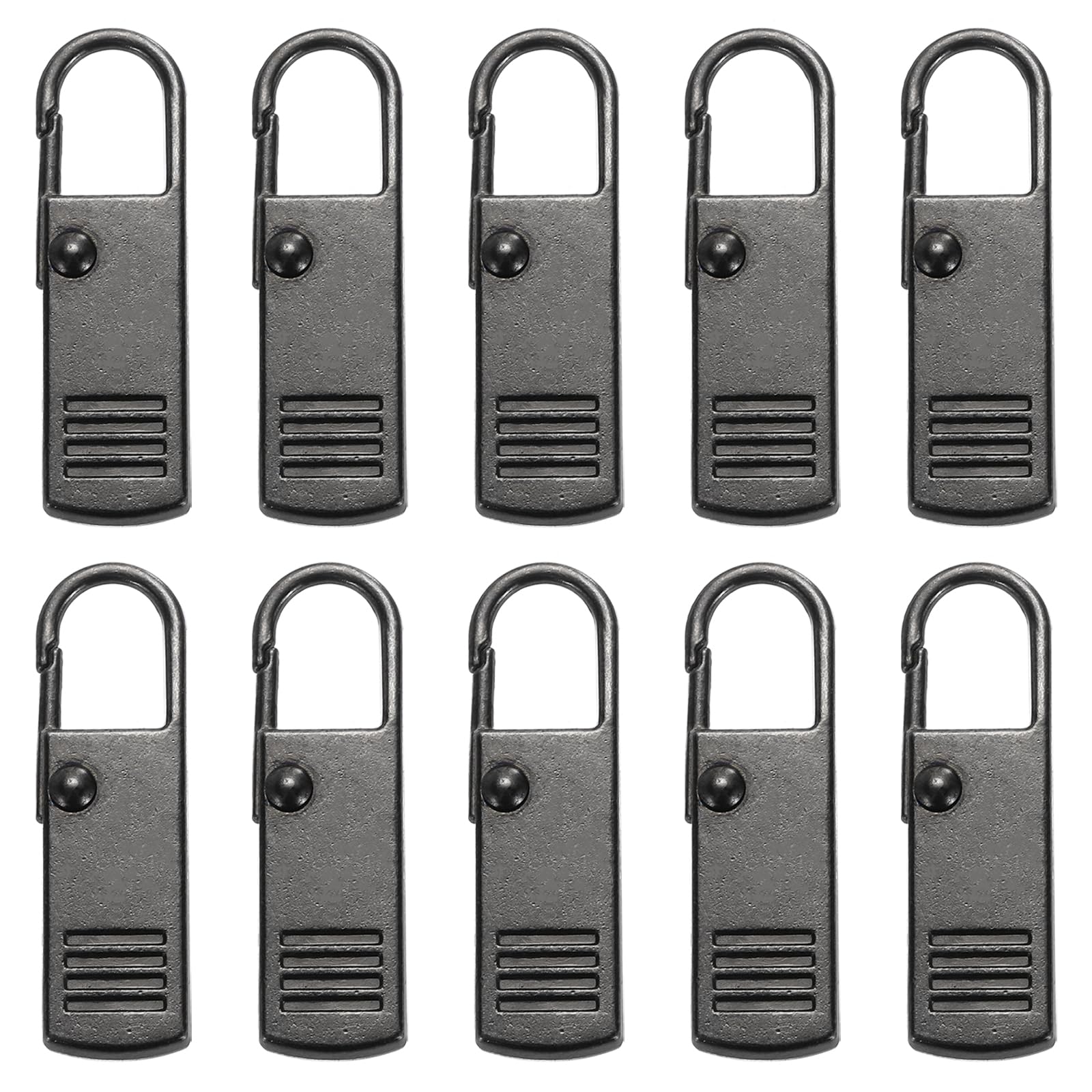 PATIKIL Zipper Pull Replacement, 20 Pcs Detachable Metal Zipper Tab Repair Kit Handle Fixer Extension for Luggage Backpacks Suitcase, Gun-Black