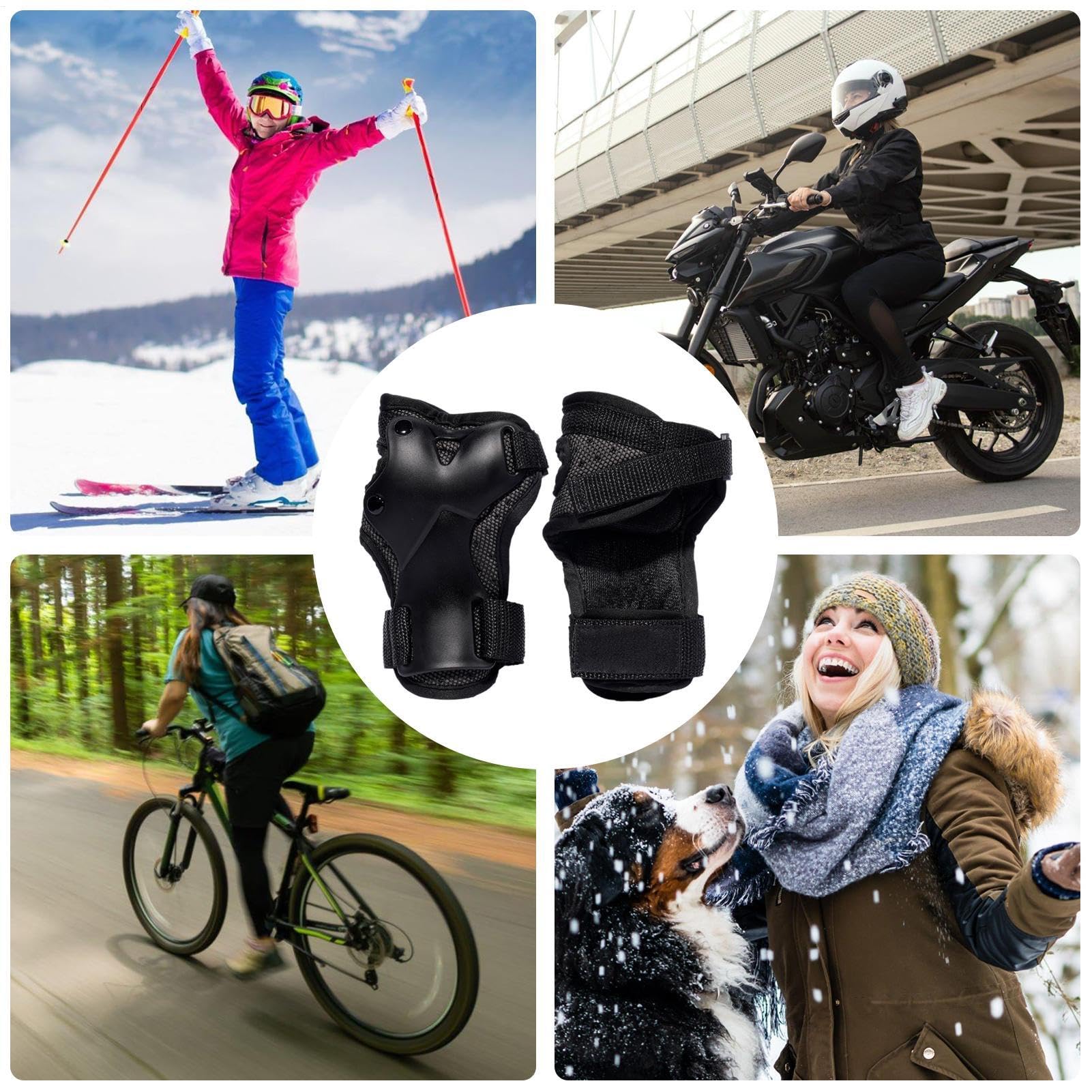 Muñequeras para patinaje, guantes de soporte de mano, protectores de muñeca para patinaje y patineta, equipo de protección para adultos, niños y jóvenes, muñequera deportiva para patinaje seguro y — view 2