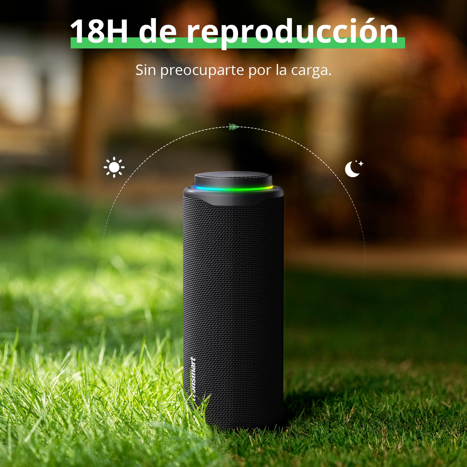 Tronsmart T8 Altoparlante Bluetooth portatile per esterni, suono più potente e nitido da 40 W, suono a 360°, audio a 2.1 canali, IPX7, personalizzate audio e luci, cordino portatile (blu)