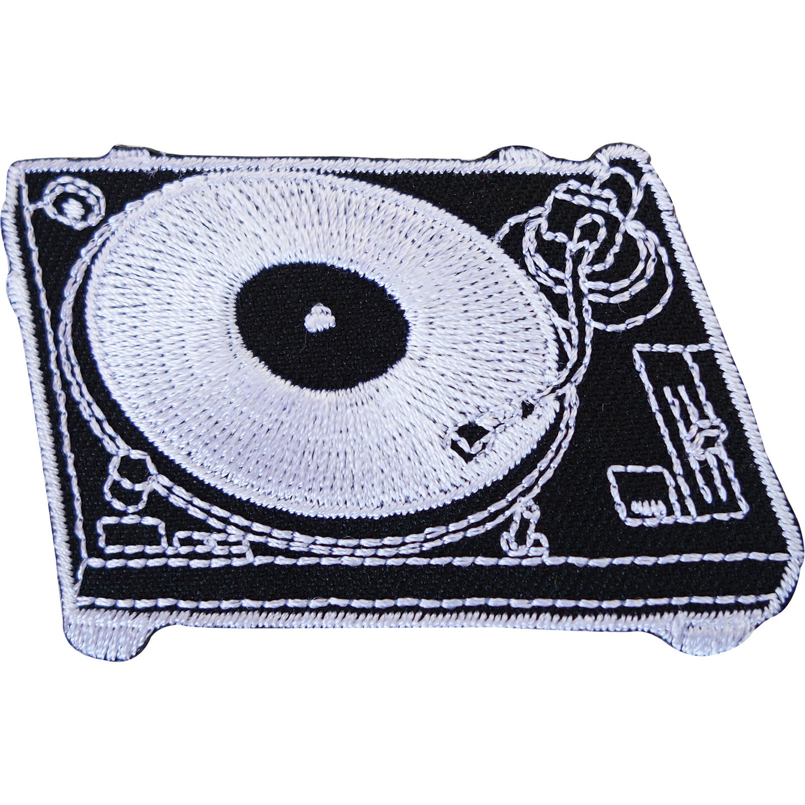 DJ Deck Turntable Embroidered Iron Sew On Patch Record Player Bag T Shirt Badge