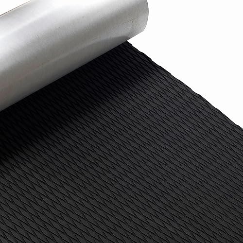 FOCEAN Boat Flooring - EVA Foam Sea Boat Decking Diamond Marine Deck Mats for Bass Boats Pontoon Boats Jon Boats RV Yacht Kayak Floor Negro -,Líneas
