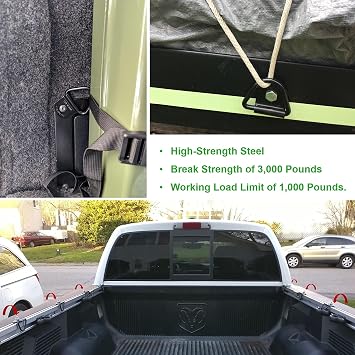 Cargo Tie-Down Anchors,4-Pack Black Steel V-Ring Bolton Trailer Cargo Tie Down,for Trailers,Trucks and Warehouses Replacement for D-Ring Plastic Flush Mount Pan Fitting Tie-Downs