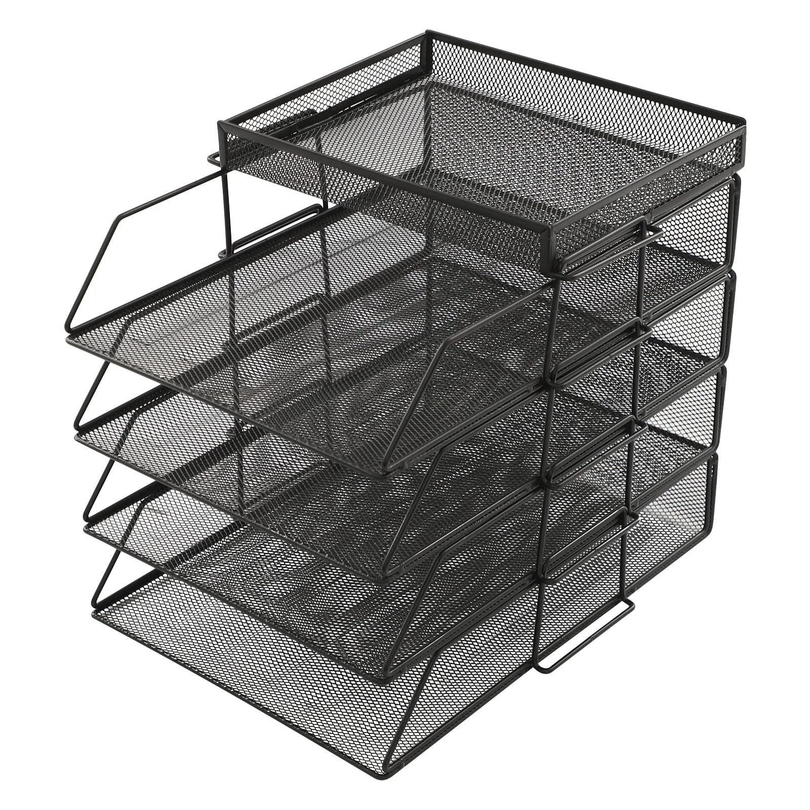 Stackable Desk File Document Organizer Paper Letter Tray 9.65 * 12.99 * 11.1in Desk Organiser Tray
