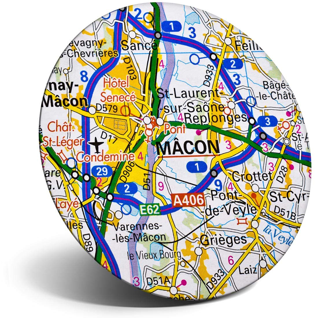 Destination Vinyl ltd Magnet for Refrigerator, Fridge - Macon City France French Travel Map for Office, Cabinet and Whiteboard, Magnetic Stickers, 45642