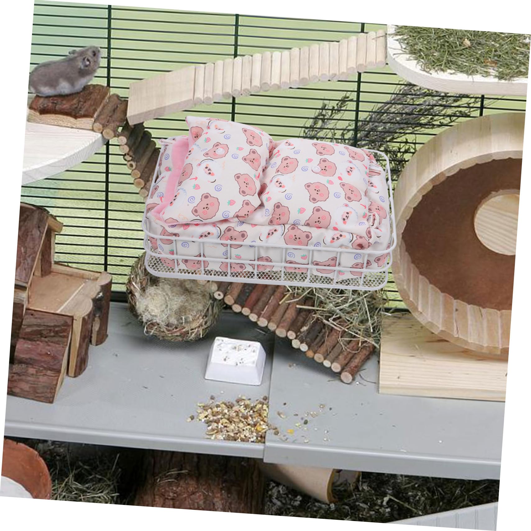 Meerschweinchenbett Hängematte aus Metall und Baumwolle mit Dicker Konstruktion Komfortables Haustierbett als Versteck für Kleine Haustiere Wie Frettchen und Ratten