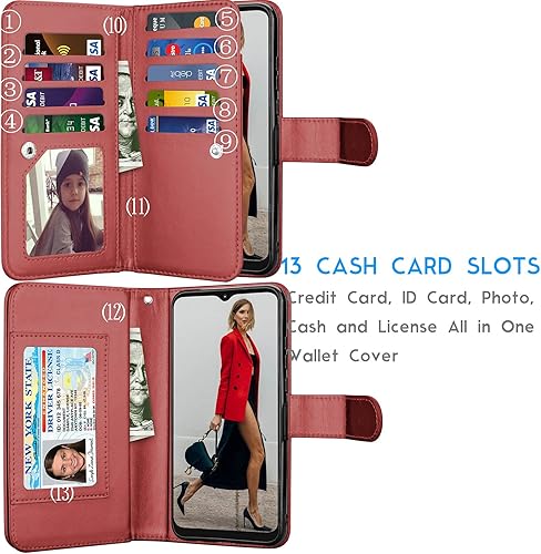 Miniatura 2 de Tekcoo Funda tipo cartera para Moto G PlayMotorola Moto G Play 2021, de piel sintética de lujo, para tarjetas de crédito, para tarjetas de crédito,