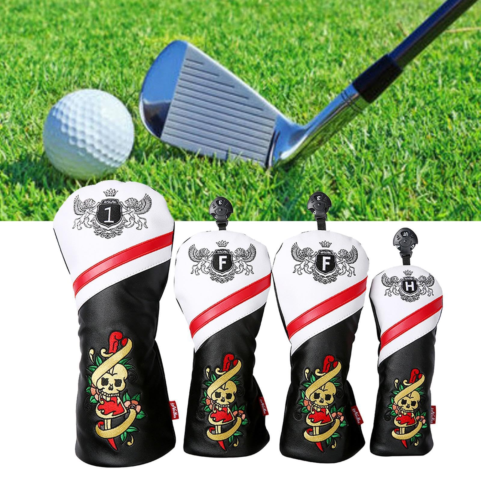Couvre-Clubs de Golf durables, Couvre-Bois de Golf Uniques en PU, Accessoires de pour golfeurs, Cadeaux pour golfeurs, protège-têtes de Bois.