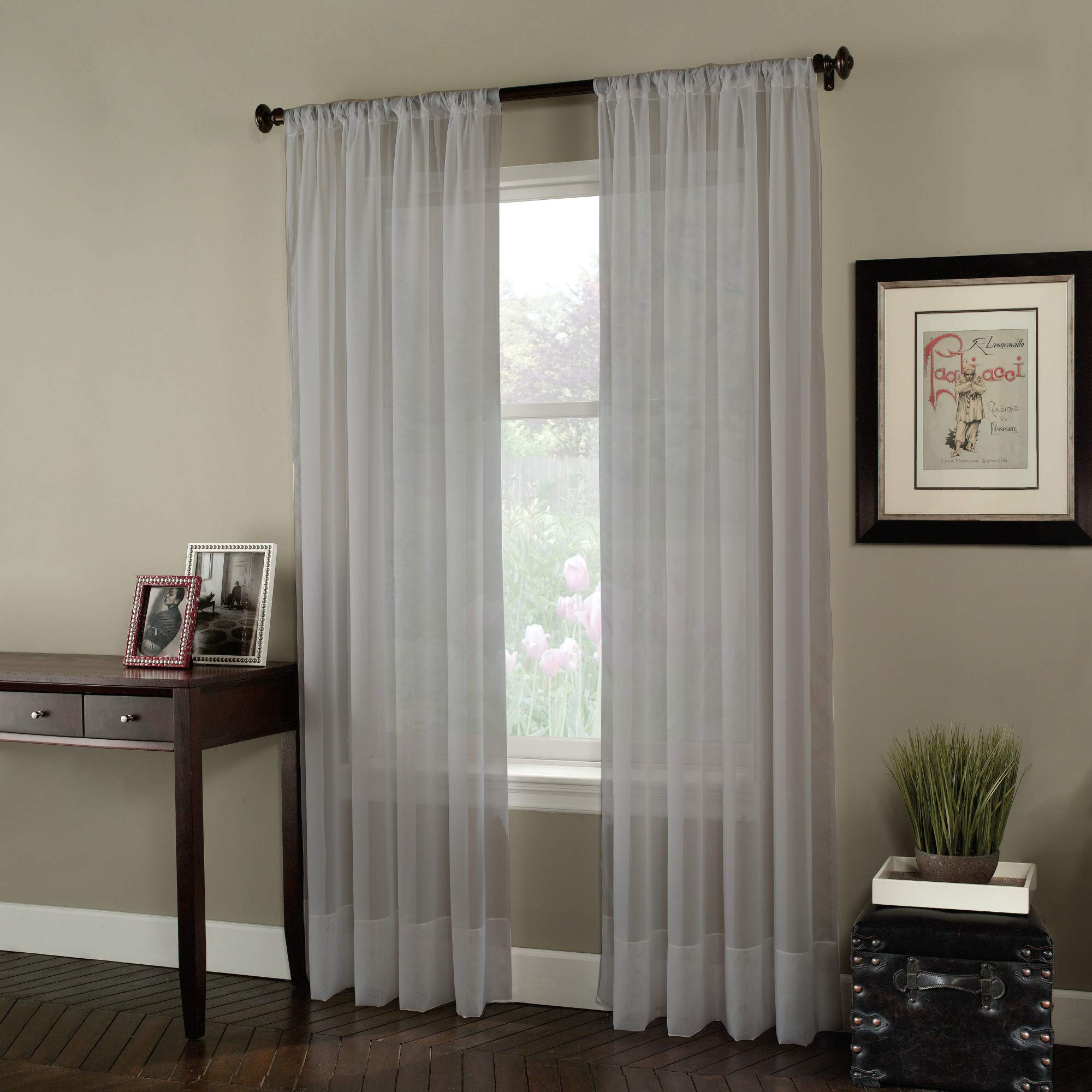 Curtainworks Soho Voile Sheer Curtain Panel, 59 by 132", Silver