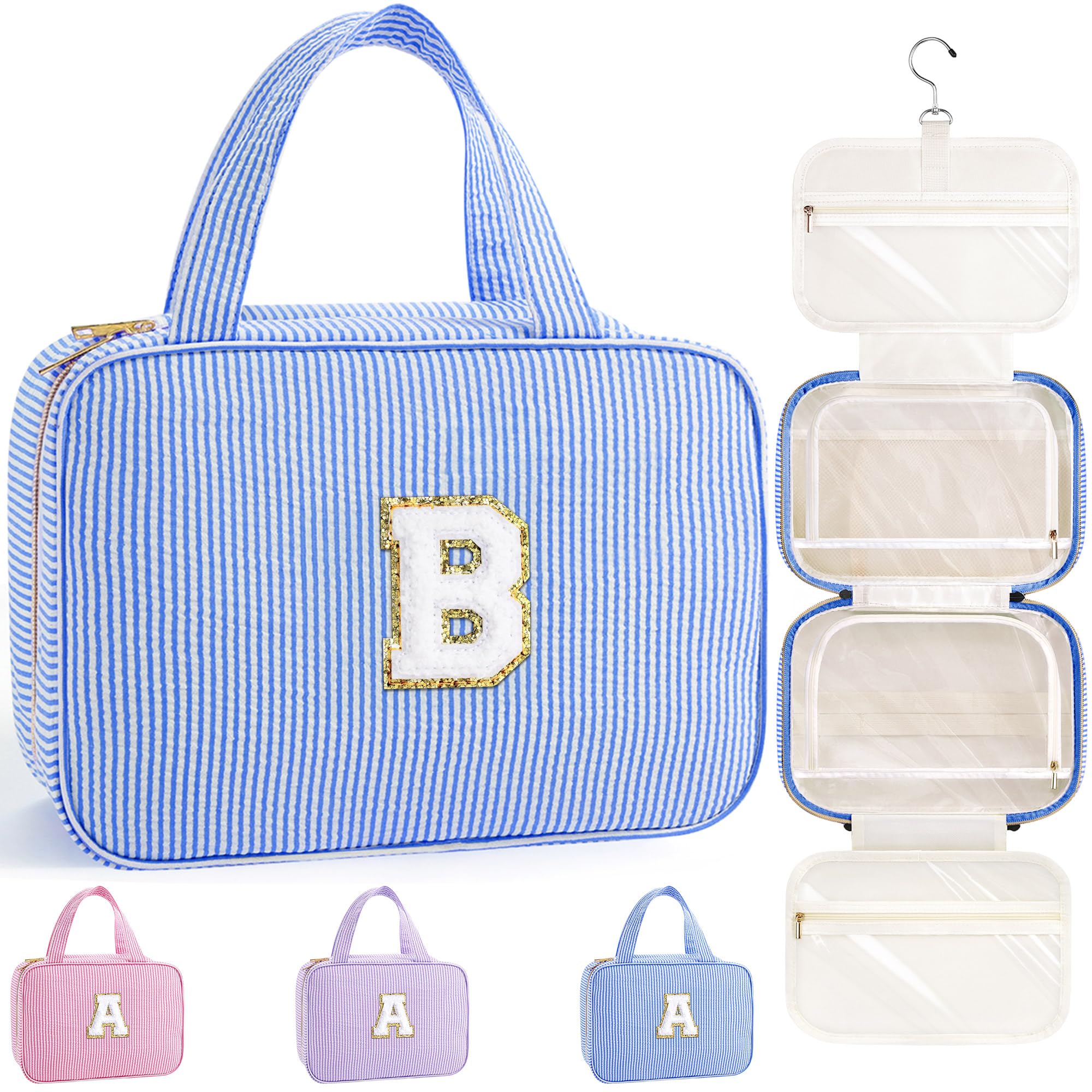 TOPEAST Bridesmaid Proposal Gifts - Bridal Shower Gifts, Hanging Toiletry Bag for Women, Personalized Travel Gifts for Women, Monogrammed Initial